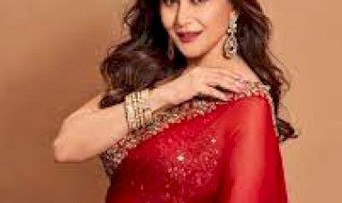 Madhuri Dixit stuns in Anita Dongre's ethnic ensemble, paints the town red with elegance. All pics inside
