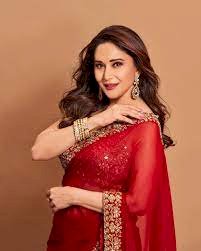 Madhuri Dixit stuns in Anita Dongre's ethnic ensemble, paints the town red with elegance. All pics inside